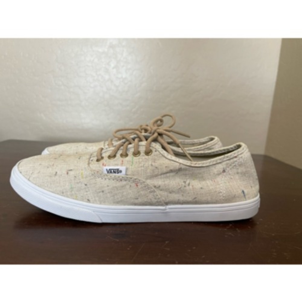 Vans Unisex Adult Sneakers Shoes Beige White Low Top Lace Up M 6.5 W 8 M